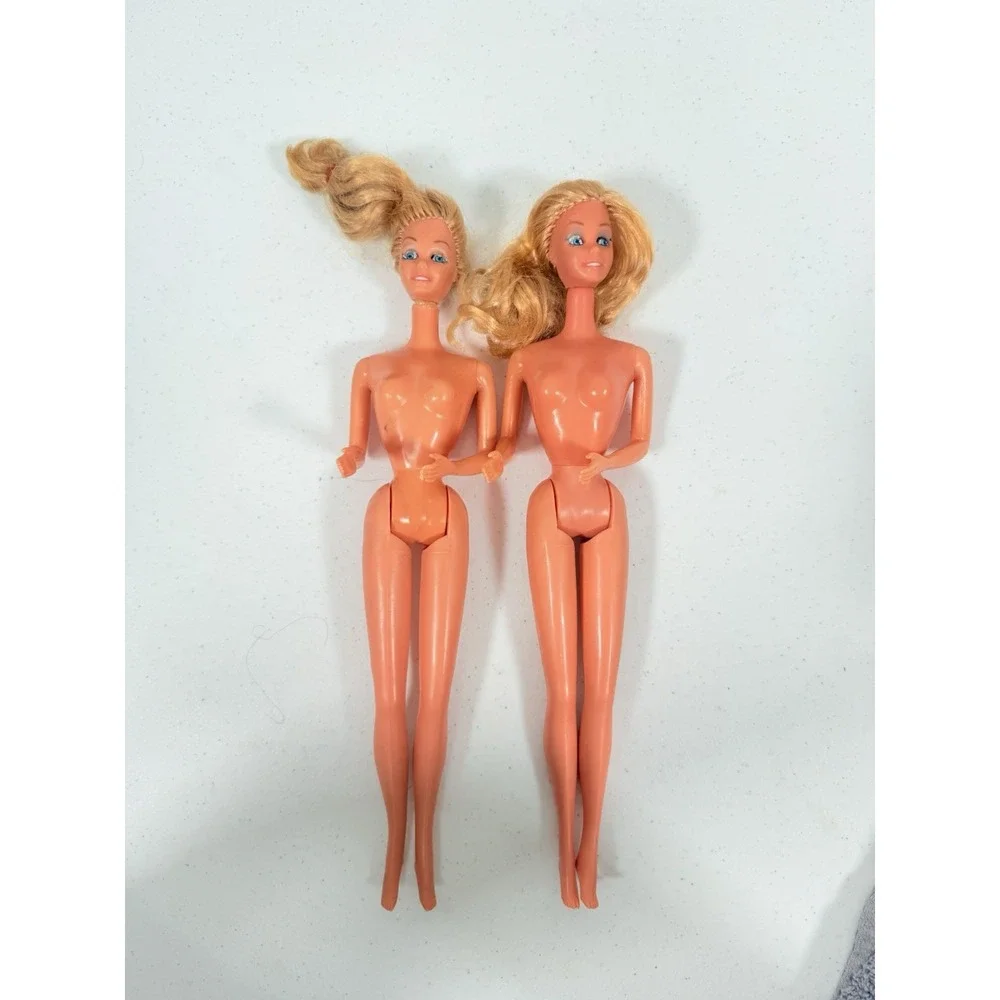 2 Vintage 1980 Winking Western Barbie Doll as is Nude TLC Twist n Turn